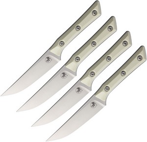 Microtech 4.5 Inch Steak Knife Set Stonewash Ivory G10 - MCT360010SETIV